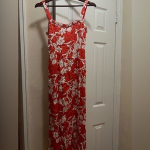 Zara Red floral maxi dress